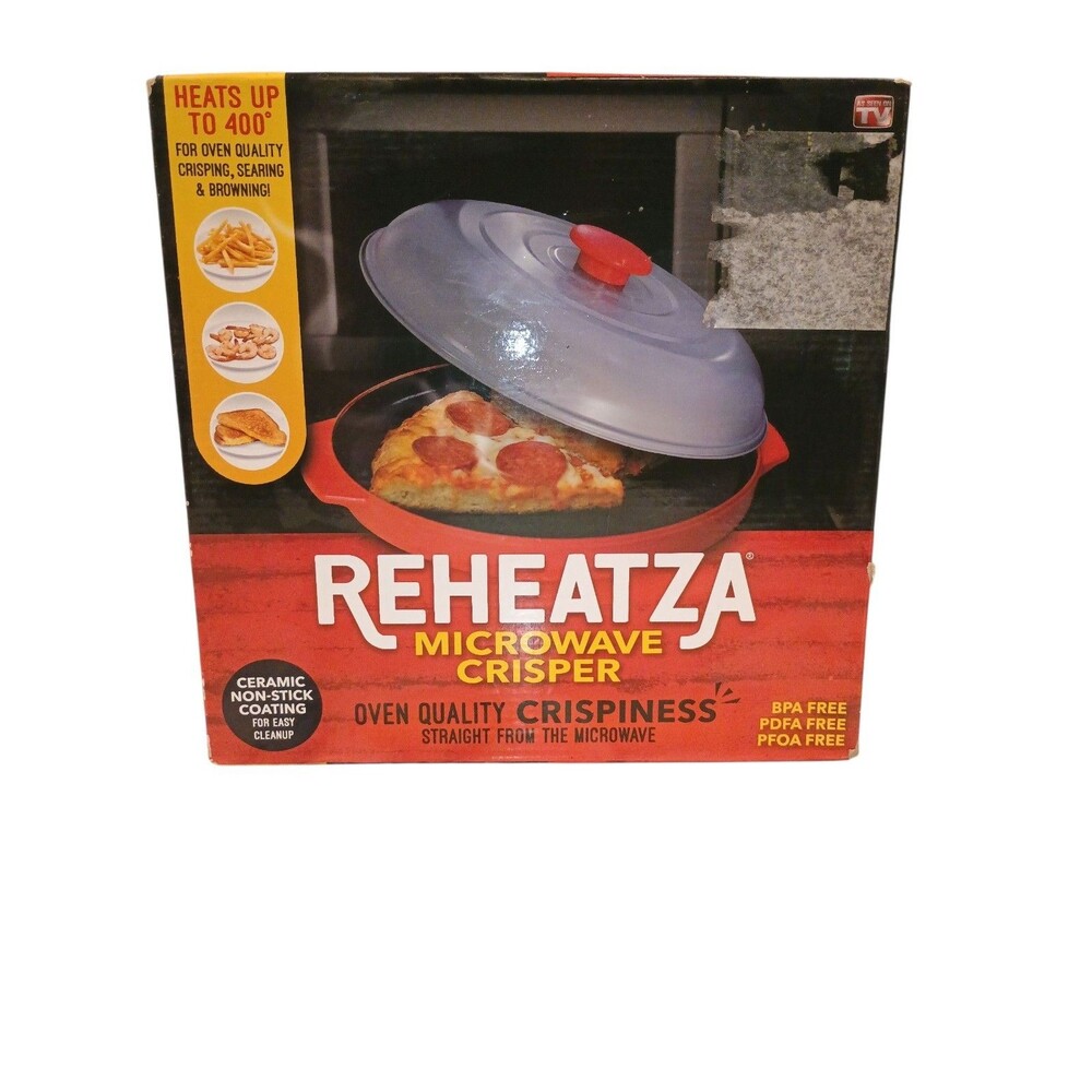 Reheatza Mircowave Hotpan Crisper AS SEEN ON TV  Pizza Fries Easy Clean Safe NIB